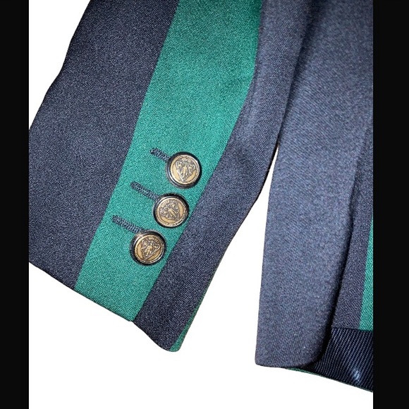 GUCCI Spring 2009 Green & Black Striped Prep Blazer - Picture 4 of 15